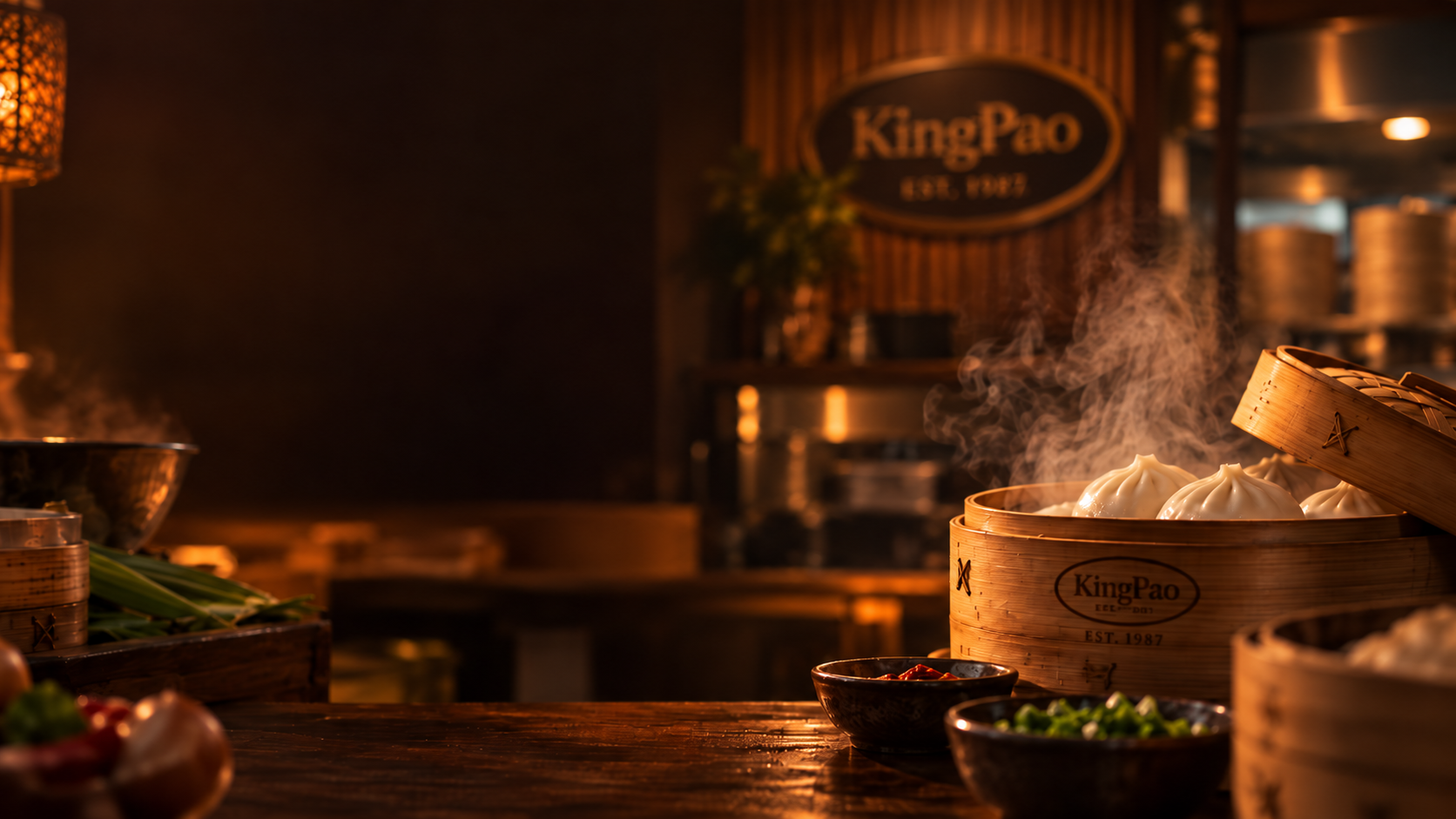 KingPao advertisement — freshly steamed siopao